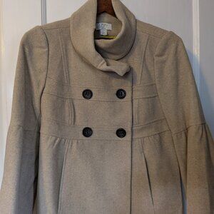 Women swing style coat jacket Ann Taylor Loft size 4Petite, beige color